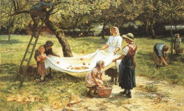 フレデリック・モーガン Painting - リンゴを集める田舎の家族 フレデリック・E・モーガン